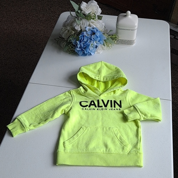 Boys Yellow Calvin Klein Hoodie - Picture 2 of 6
